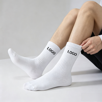 Chaussettes mi-hautes unisexes personnalisées, chaussettes OEM avec logo jacquard personnalisé, design personnalisé, créez votre propre motif, chaussettes en coton personnalisées