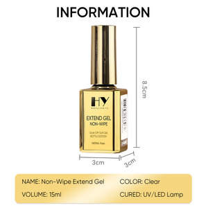Hanyinails Esmalte de Gel UV Curable Sin HEMA, Sin Limpieza, 15ml, Gel Suave para Extensión de Uñas, Curado en 60s, Brillante y de Larga Duración - Product Image 3