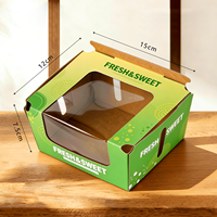 Boîte d'emballage personnalisée transparente pour petits fruits, boîte cadeau pour cerises, boîte d'emballage universelle en carton ondulé avec poignée