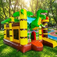 Vente en gros de châteaux gonflables en PVC de haute qualité Delilai, châteaux de parc à thème dinosaures, châteaux gonflables combinés, mini-parc de trampolines commercial