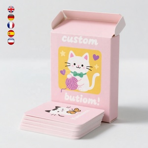 Cartes <span class=keywords><strong>de</strong></span> jeu imprimables personnalisées populaires <span class=keywords><strong>de</strong></span> l'UE Cartes flash cognitives éducatives d'animaux mignons - Product Image 1