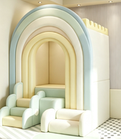 Aire de jeux intérieure personnalisée en forme de macaron, maison de jeu beige sur mesure pour enfants, équipement de jeu souple pour tout-petits, idéal pour café et maternelle