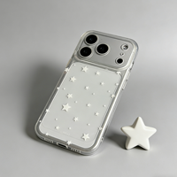 Coque de téléphone en TPU souple à motif étoile blanche, motif dessin animé minimaliste, découpes précises, antichoc pour iPhone 17 Pro Max 16 Pro 15