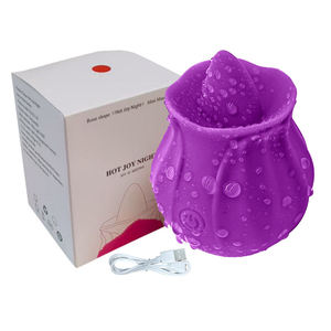 Vibratore Femminile in Silicone a Forma di Rosa con Stimolatore Clitorideo e per Capezzoli, Giocattolo Sessuale per Adulti, Masturbatore Femminile all'Ingrosso - Product Image 6