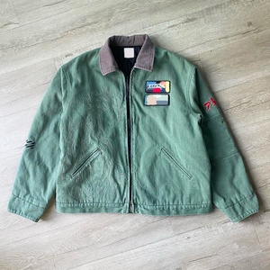 Custom Heavyweight Distress Vintage Duck Canvas Work <b>Jackets</b> Zip up Detroit <b>Worker</b> Workwear <b>Jacket</b> Men - Product Image 1