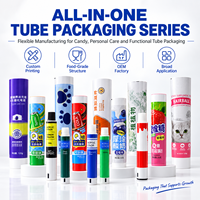 Tube d'emballage en aluminium-plastique pour chewing-gum avec impression UV personnalisée, design graphique, diamètre 12,7-35 mm, bouchon à vis