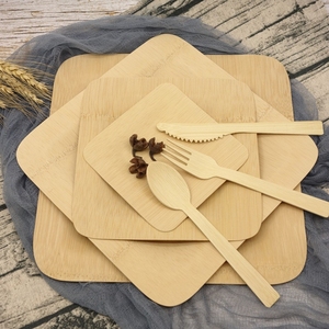 أدوات مائدة من الخيزران صديقة للبيئة تشمل سكين وشوكة وملعقة - للمطاعم والحفلات، أدوات طعام قابلة للتحلل - Product Image 1