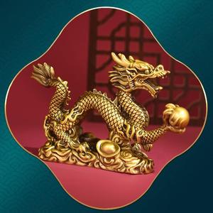 Sẵn Sàng Để Tàu Rồng Vàng Đồ Trang Trí Nhà Kích Thước Khác Nhau Brass Điêu Khắc Bronze Bức Tượng Sơn Kim Loại Mô Hình Thủ Công - Product Image 3
