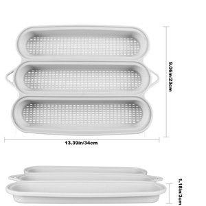 Juego de Herramientas de Repostería de Silicona Antiadherente para Hornear Pan Francés, Estilo Simple, <span class=keywords><strong>Formas</strong></span> Rectangulares, Triangulares y Perforadas - Product Image 4