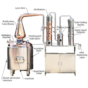 500 litre Tequila alkol cin hala damıtma ekipmanları