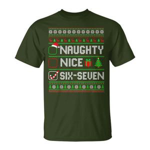 Six Seven T-Shirt Meme Nice Naughty Holiday Wear pour femmes, cadeaux de Noël - Product Image 1