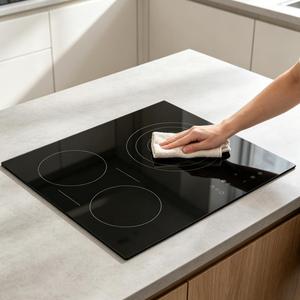 Table <span class=keywords><strong>de</strong></span> cuisson <span class=keywords><strong>vitrocéramique</strong></span> encastrable 3 brûleurs 7400W, zone flexible, commande par bouton, verre lisse, minuterie, sécurité enfant, cuisinière électrique - Product Image 5