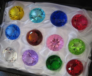 12 pisapapeles de cristal de vidrio multicolor con forma de diamante MH-9373 - Product Image 3