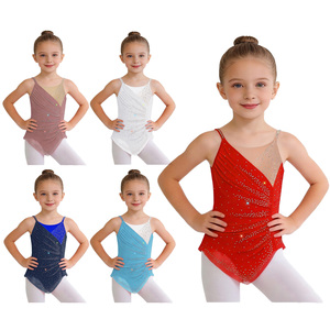 Costumes de danse lyrique pour filles de 6 à 16 ans, robe de gymnastique rythmique avec culotte intégrée pour cours de danse et spectacles sur scène - Product Image 1