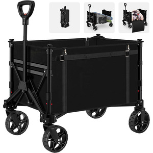 Wagon pliable avec roues, chariots pliables, chariot utilitaire pliable robuste pour l'épicerie, le camping, le shopping - Product Image 1