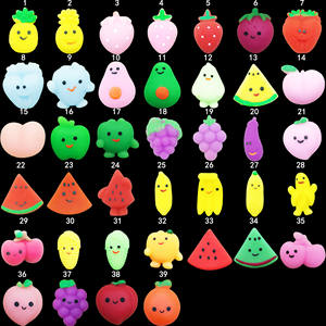 Boulettes de fruits de simulation, bananes de pastèque en caoutchouc souple, jouets mignons et amusants, outils anti-stress, - Product Image 4