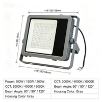 Projecteur LED industriel étanche IP66 en aluminium avec puces SMD 5000K lumière du jour, contrôle par application pour stades et terrains de sport