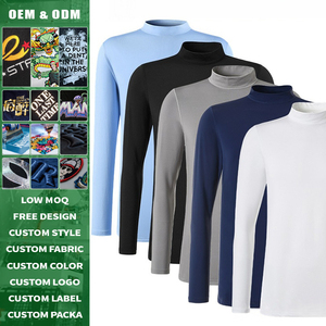 Custom <b>Mens</b> High Neck Thermal <b>Base</b> <b>Layer</b> Golf Shirt Winter Fleece Lined Long Sleeve Quick Dry Worsted Eco Friendly Cold Weather - Product Image 1
