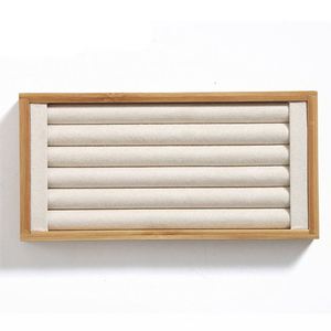 Luxury Wooden <b>Small</b> Jewelry Velvet Leather Display Set Organizer Stackable Ring Holder <b>Trays</b> Necklace - Product Image 3