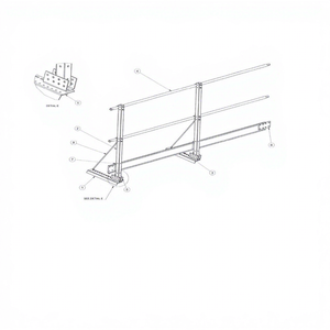 Approvisionnement direct usine : Main courante industrielle pour la construction, solide, résidentielle et commerciale, pour montage de panneaux solaires, galvanisée à chaud - Product Image 1