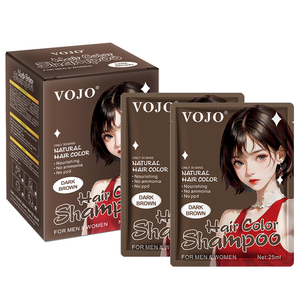 VOJO <span class=keywords><strong>Champú</strong></span> Tinte Semipermanente para el Cabello con Aroma a Café, 25ml*10 Sobres, Cobertura de Canas en 10 Minutos, Sin Amoníaco, Sin PPD, para Hombres y Mujeres - Product Image 2