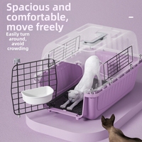 Boîte de transport pour chien et chat en plastique classique approuvée par les compagnies aériennes, avec poignée à bouton-pression, cage durable pour animaux de compagnie, sac de transport pour les voyages