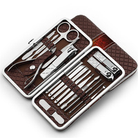 WELLFLYER MS-312 Ensemble de manucure 21/18 pièces Outils pour ongles Coupe-ongles Kit de pédicure - Kit de manucure en acier inoxydable