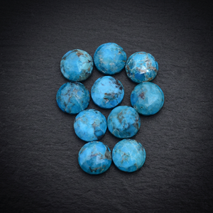 Turquoise d'Arizona naturelle hautement polie, pierre précieuse ronde taille rose de 6 mm à 15 mm pour bijoux, pierre en vrac - Product Image 3