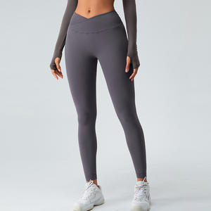 Pantalon de yoga européen américain taille haute sans couture pour femmes collants de fitness à séchage rapide pour la course à pied leggings de yoga - Product Image 4