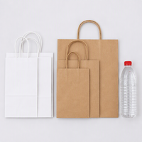 Sacs en papier personnalisés en gros, sacs de transport alimentaire simples et bon marché, sacs en papier kraft brun et blanc avec votre propre logo