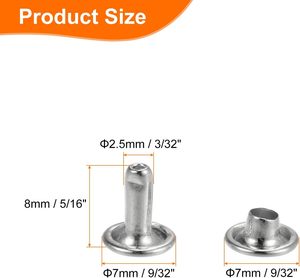 Rivets en laiton antique de 4 mm, 4,5 mm, 5 mm de diamètre intérieur, œillets métalliques de fixation pour classeurs, sacs, chaussures, ceintures, vêtements - Product Image 2