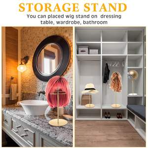 ขาตั้งโชว์หมวกสแตนเลสจากผู้ผลิต, ขาตั้งโชว์หมวกแบบปรับได้สำหรับวางบนเคาน์เตอร์, ขาตั้งหมวก 3 มิติสำหรับตกแต่งภายใน - Product Image 6