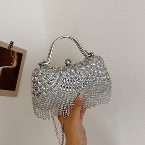 Nuova borsa leggera con nappine di diamanti <span class=keywords><strong>da</strong></span> donna 2025 <span class=keywords><strong>da</strong></span> <span class=keywords><strong>sera</strong></span> in <span class=keywords><strong>oro</strong></span> per feste <span class=keywords><strong>da</strong></span> donna con borse <span class=keywords><strong>da</strong></span> donna firmate - Product Image 2