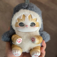 Porte-clés en peluche vinyle Chat Requin Mignon, rembourré en coton PP, style japonais, déguisement d'animal, cadeau pour sac, unisexe, à partir de 14 ans, décoration de fête