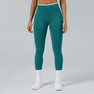 <span class=keywords><strong>Legging</strong></span> de yoga taille haute sans couture pour <span class=keywords><strong>femme</strong></span>, effet galbe fessier, séchage rapide, taille élastique, en lin uni, idéal pour la course et les sports de plein air - Product Image 5