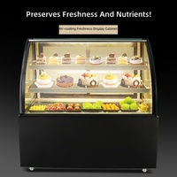 Vitrine Réfrigérée Commerciale Double Température à Dégivrage Automatique pour Gâteaux et Fruits, Congélateur de Comptoir Compact à Refroidissement par Air