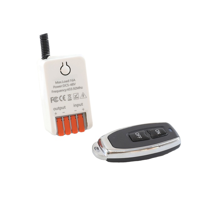 Single-Channel Wireless Remote Switch Receiver DC 5V 12V 24V 48V 16A 433.92Mhz Smart Control Smart Home System Water Pump LED
