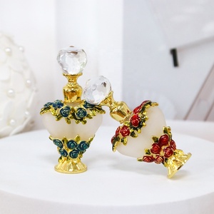 5ml Heart-Shaped Rose Flowers Metal <strong>Perfume</strong> Bottles <strong>Posh</strong> Essential Oil Diffuser Dropper Packaging Attar Bottle#59701