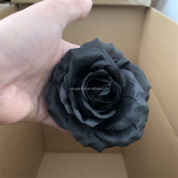 A-374 Handgefertigte Schwarz-Rot-Weiße Seidenrosen & Pfingstrosen-Köpfe Künstliche Blumen für Halloween- und Weihnachtsdekoration