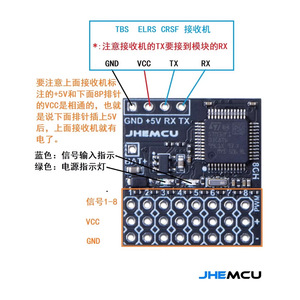 Crsf เป็น PWM โมดูลแปลงสัญญาณรับสัญญาณ8ช่องสำหรับเครื่องบินรุ่น RC - Product Image 4