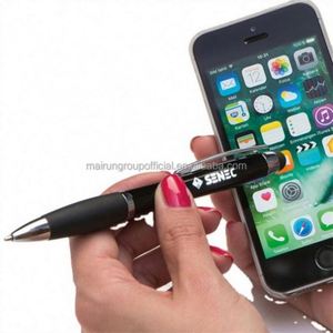 Stylo à bille multifonctionnel OEM LED lumineux, cadeau sportif, écran tactile doux, logo personnalisé, nouveauté promotionnelle, multicolore - Product Image 4