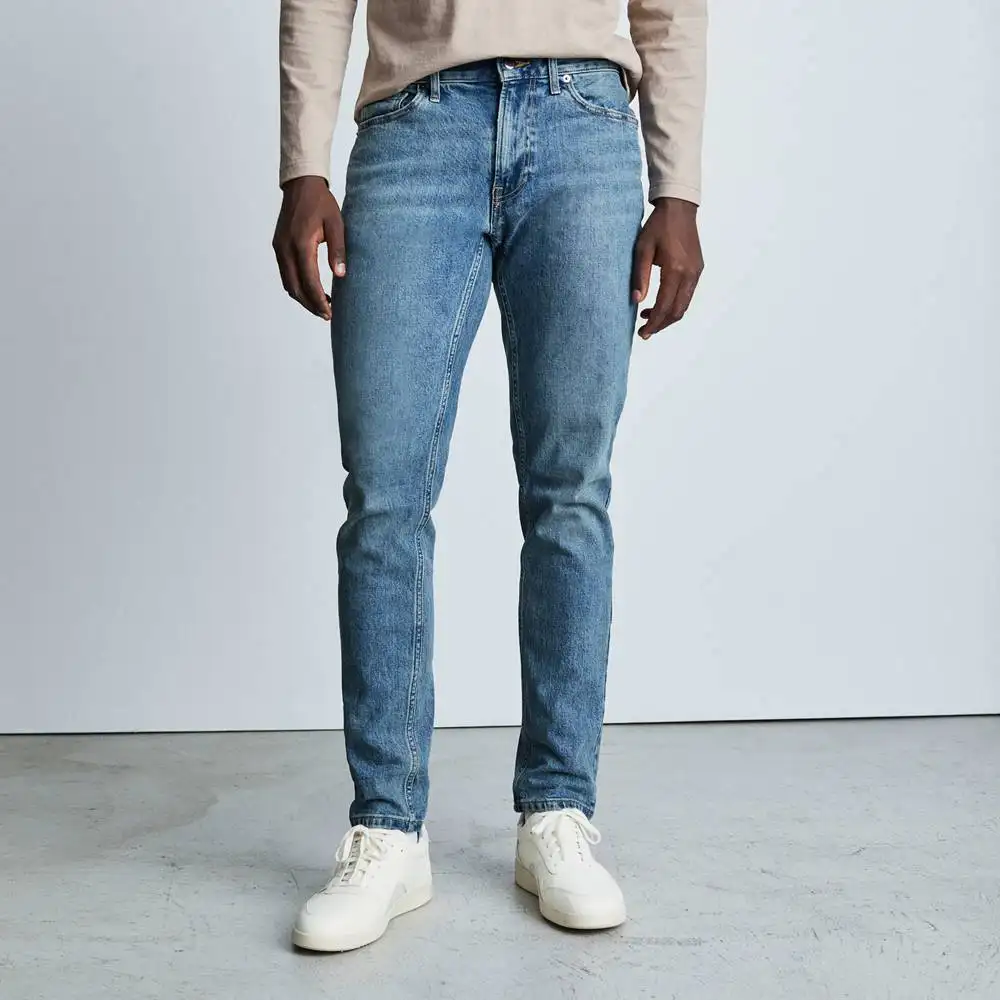 New Elastic Casual Trend Blue Men'S Jeans Street Style Organic Cotton Slim Fit Denim Pantalones De Hombre Jeans