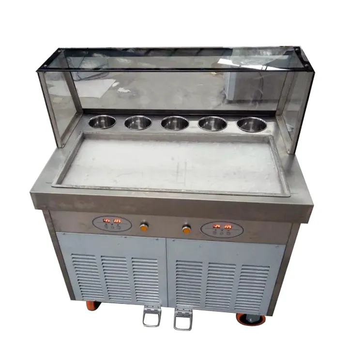Soğuk Taş Mermer Levha Üst kızarmış dondurma makinesi/Kızarmış Dondurma