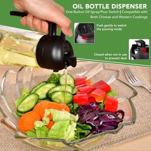 2024 Vente Chaude Nouvelle Arrivée 470ml Pot D'huile 2 en 1 Bouteille De Pulvérisation D'huile D'olive Vaporisateur/Verser Pot D'huile Intégré - Product Image 5