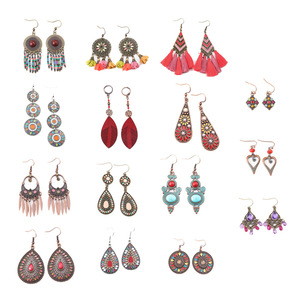 Pendientes Colgantes Étnicos Vintage Coloridos de Aleación con Cristales y Diamantes de Imitación, Joyería de Fiesta para Mujer, Accesorios de Moda Estilo Bohemio - Product Image 5