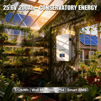 Baterai Lithium 25.6V 24V 200Ah 5kWh untuk Sistem Energi Surya yang Dipasang di Dinding