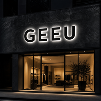Enseigne LED de salon, lettres rétroéclairées Halo, signalétique de façade pour magasin de beauté, éclairage de bord lumineux pour salon de coiffure, publicité nocturne