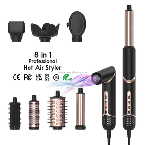 Heißluftbürste 8-in-1 Haartrockner Glättung Keramik-Lockenstab-Set Faltbar 1300W <span class=keywords><strong>5</strong></span> Heizstufen Geschenkbox-Verpackung OEM ODM - Product Image 1