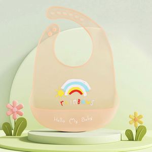 Baberos de Bebé de Alta Calidad al por Mayor, Impermeables, con Herramientas de Cubiertos, Baberos para Niños Pequeños con Soporte de Cartón Libre de BPA, Baberos de Silicona Reutilizables - Product Image 5