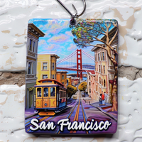 Nouveauté 2026 : Aimant de réfrigérateur personnalisé en résine 3D San Francisco et aimant de frigo souvenir touristique